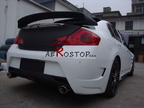 08-12 G25 G35 G37 E-STYLE REAR BUMPER WITH DUAL EXHAUST CUT-OUT