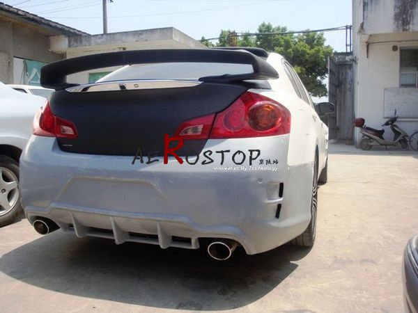 2008-2012 G25 G35 G37 E-STYLE REAR BUMPER WITH QUAD EXHAUST CUT-OUT